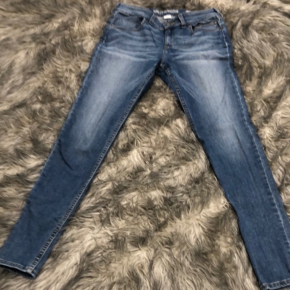 Harley Davidson Women's Blue Skinny Jeans.Knock-off not Trademarked